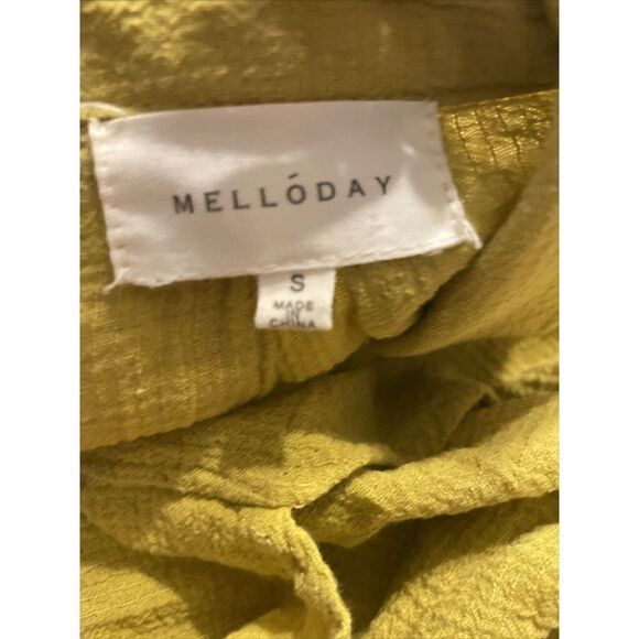 Melloday Gauze Popover Tunic Top Womens Small Long Sleeve‎ Buttons Pocket - Picture 5 of 6